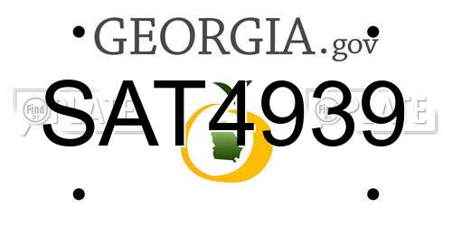 SAT4939 Georgia License Plate