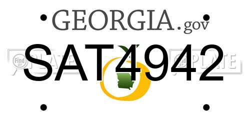SAT4942 Georgia License Plate