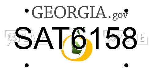 SAT6158 Georgia License Plate
