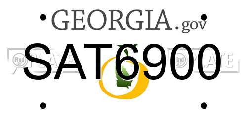 SAT6900 Georgia License Plate