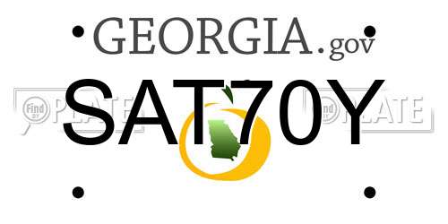 SAT70Y Georgia License Plate