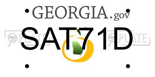 SAT71D Georgia License Plate