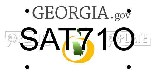 SAT71O Georgia License Plate