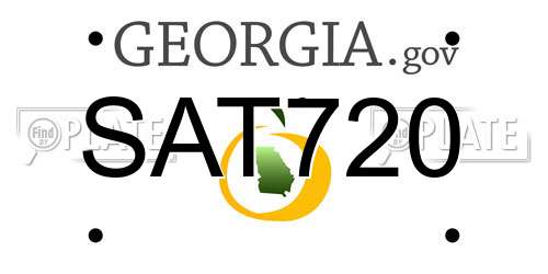 SAT720 Georgia License Plate