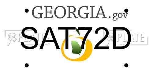 SAT72D Georgia License Plate