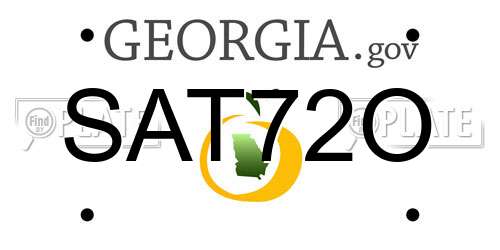 SAT72O Georgia License Plate