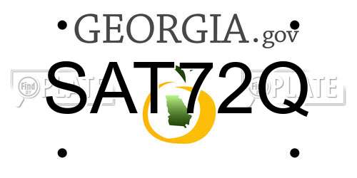 SAT72Q Georgia License Plate