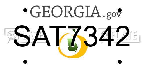 SAT7342 Georgia License Plate