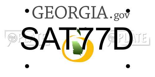 SAT77D Georgia License Plate
