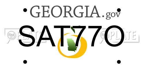 SAT77O Georgia License Plate