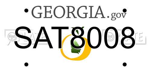 SAT8008 Georgia License Plate