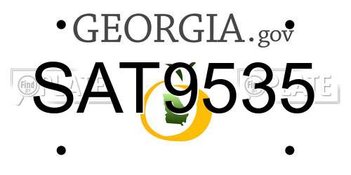 SAT9535 Georgia License Plate