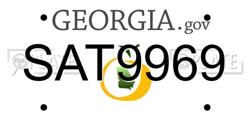 SAT9969 Georgia License Plate