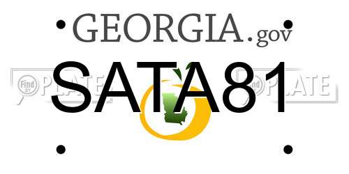 SATA81 Georgia License Plate