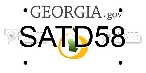 SATD58 Georgia License Plate