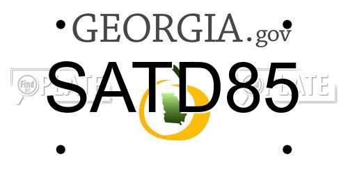 SATD85 Georgia License Plate