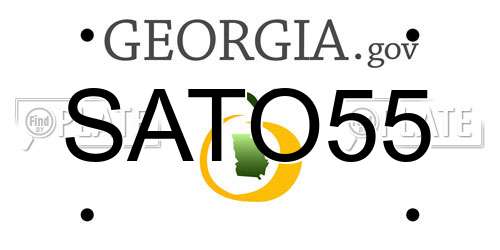 SATO55 Georgia License Plate