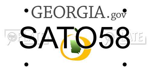 SATO58 Georgia License Plate