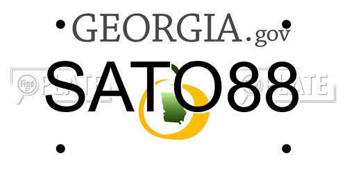 SATO88 Georgia License Plate
