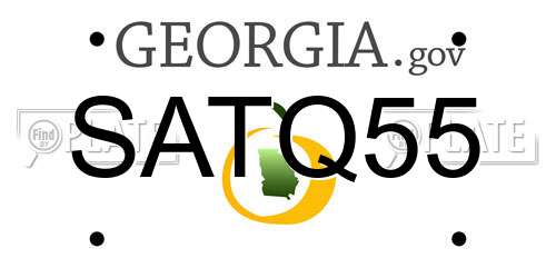 SATQ55 Georgia License Plate