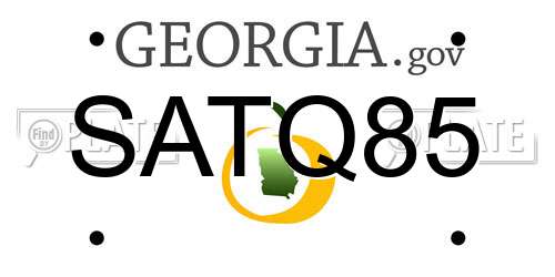 SATQ85 Georgia License Plate