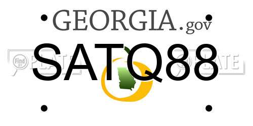 SATQ88 Georgia License Plate