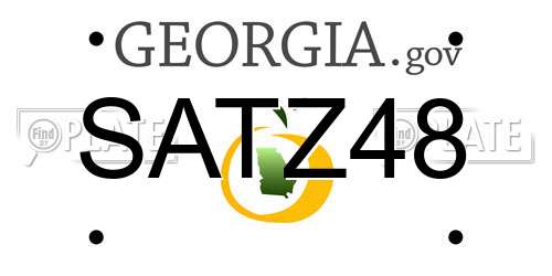SATZ48 Georgia License Plate