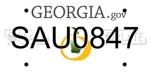 SAU0847 Georgia License Plate