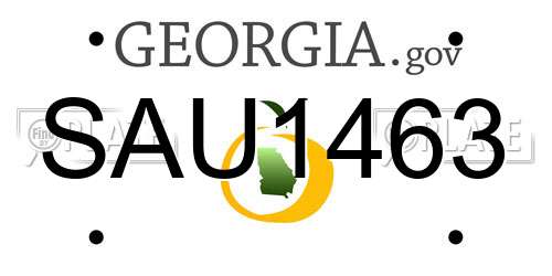 SAU1463 Georgia License Plate