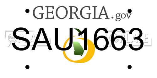 SAU1663 Georgia License Plate