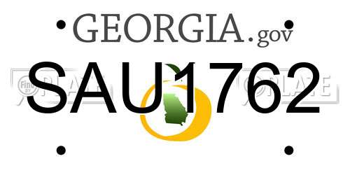 SAU1762 Georgia License Plate