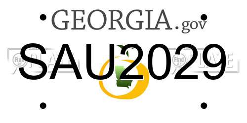 SAU2029 Georgia License Plate
