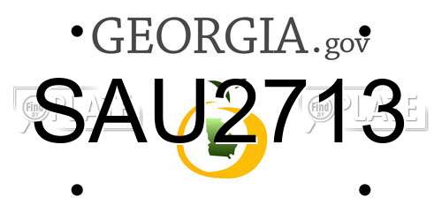 SAU2713 Georgia License Plate