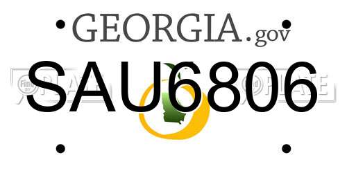 SAU6806 Georgia License Plate