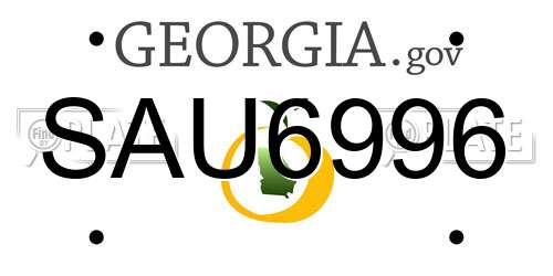 SAU6996 Georgia License Plate