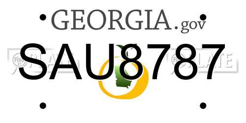SAU8787 Georgia License Plate