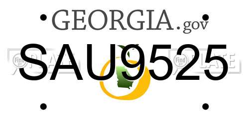 SAU9525 Georgia License Plate