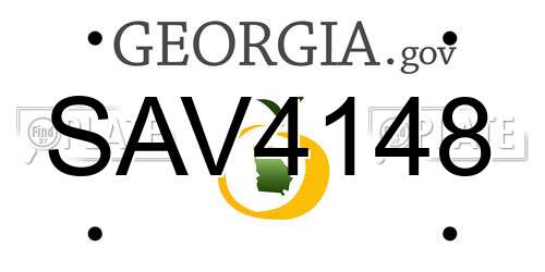 SAV4148 Georgia License Plate