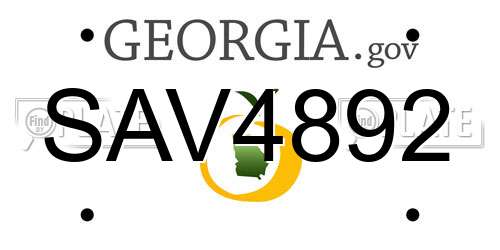 SAV4892 Georgia License Plate