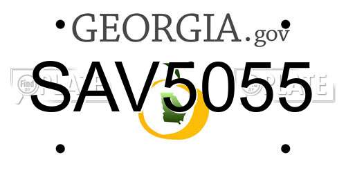 SAV5055 Georgia License Plate