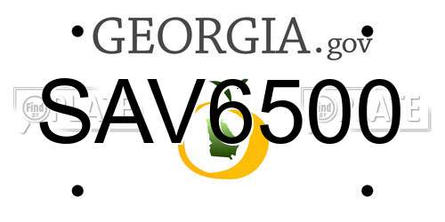 SAV6500 Georgia License Plate