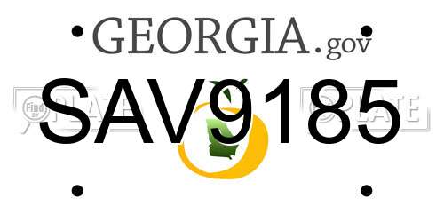 SAV9185 Georgia License Plate