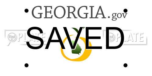 SAVED Georgia License Plate