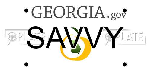 SAVVY Georgia License Plate