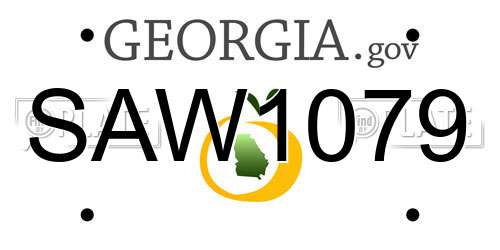 SAW1079 Georgia License Plate
