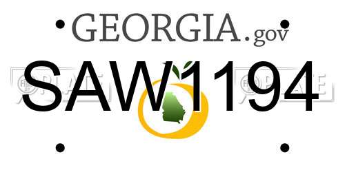 SAW1194 Georgia License Plate
