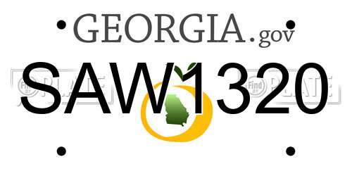 SAW1320 Georgia License Plate
