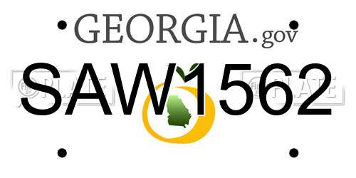 SAW1562 Georgia License Plate