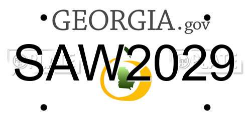 SAW2029 Georgia License Plate