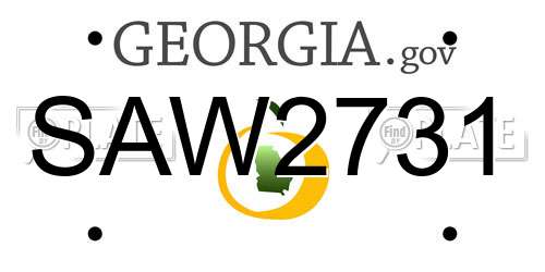 SAW2731 Georgia License Plate